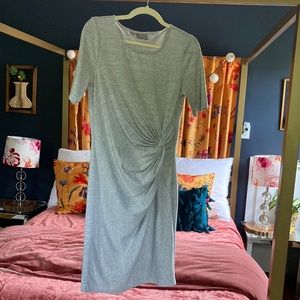 Gray twist front dress